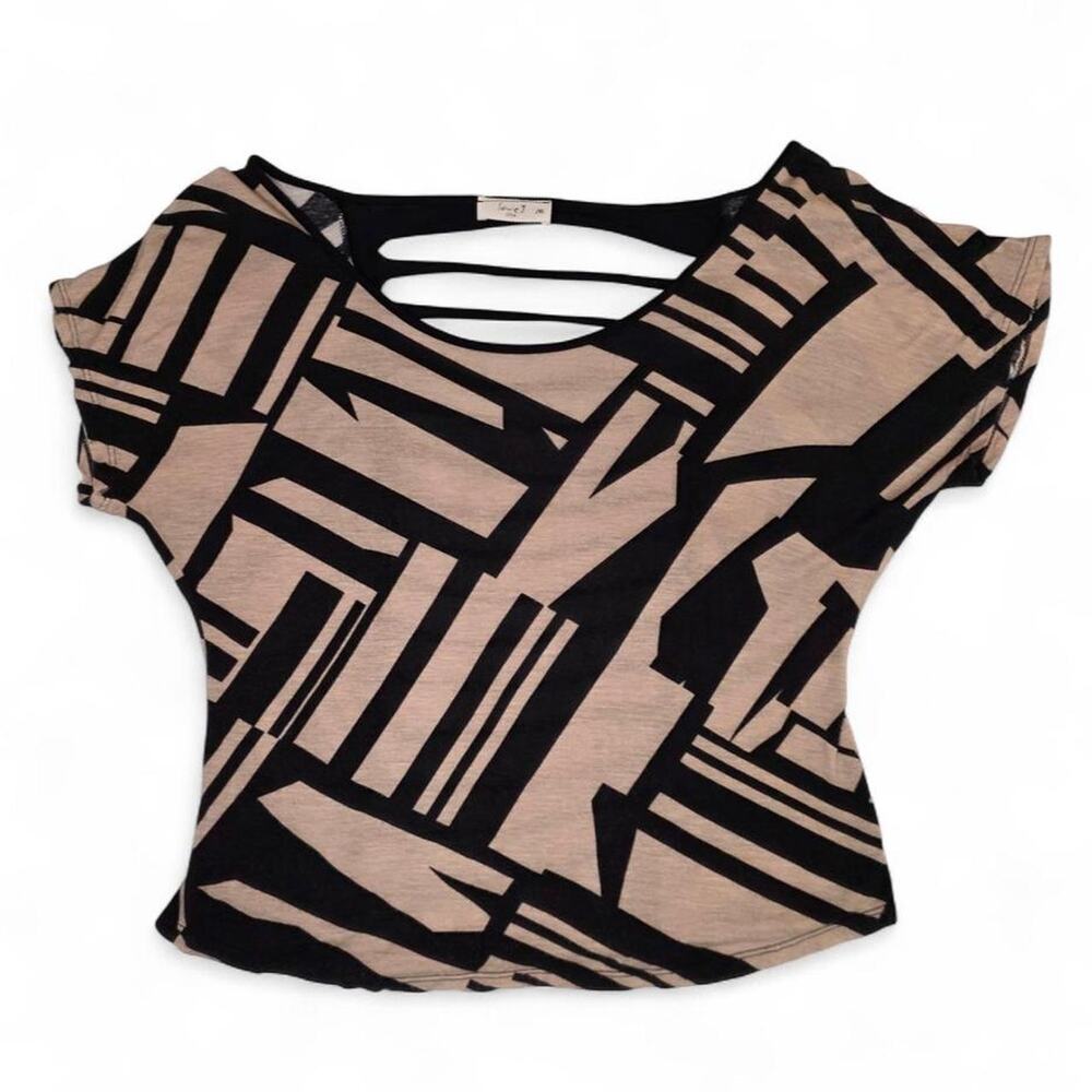 Love J Y2K Slashed Back Geometric Top Medium
